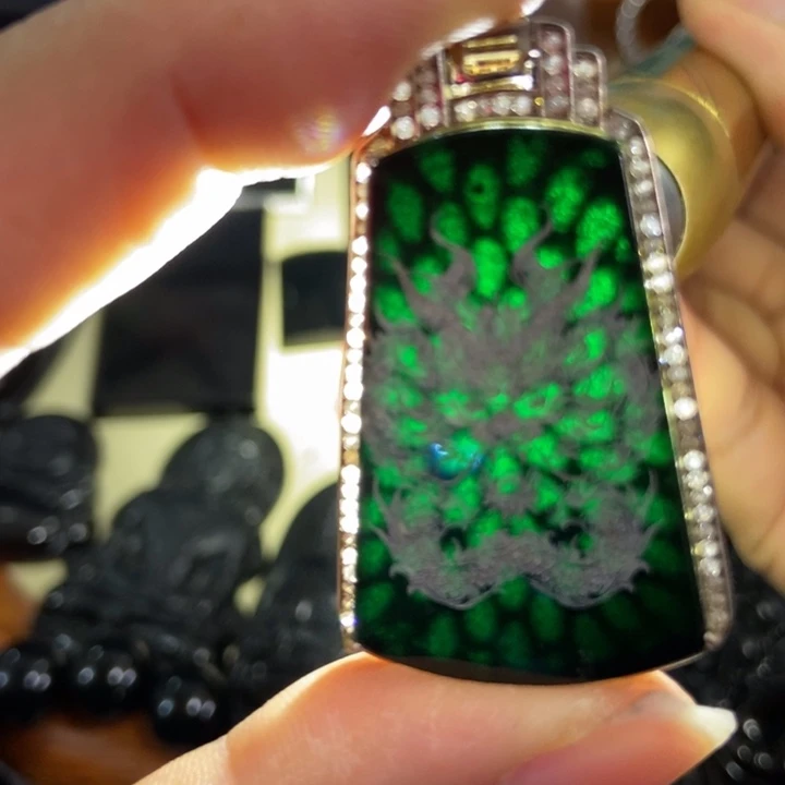 翡翠颈饰未镶嵌墨翠