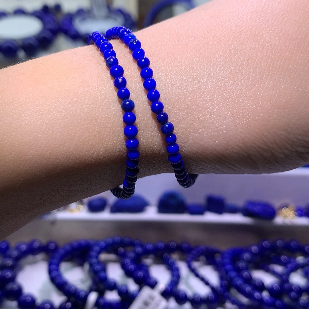 青金石未镶嵌天然原矿多圈手串3.2m