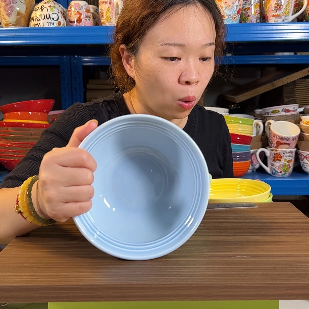陶瓷蓝色温哥华面碗