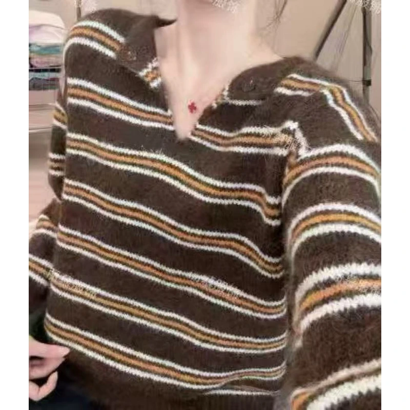 155#新款条纹长袖针织衫显瘦气质时尚套头30