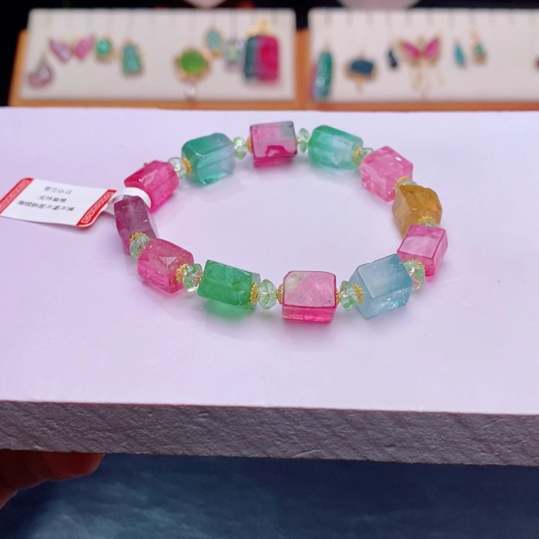 未镶嵌单圈手链m碧玺方糖