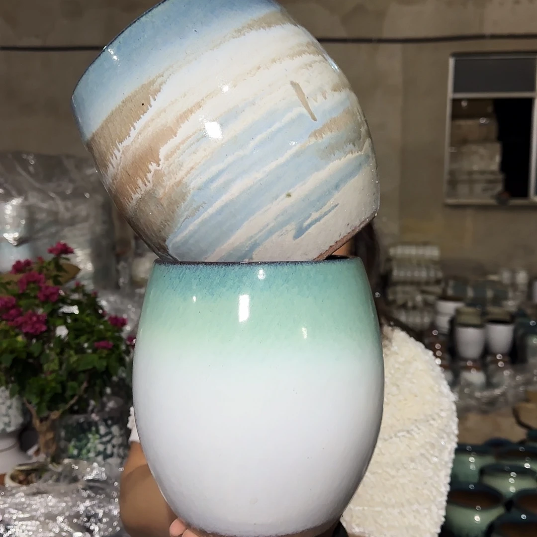 紫砂花盆高20口16