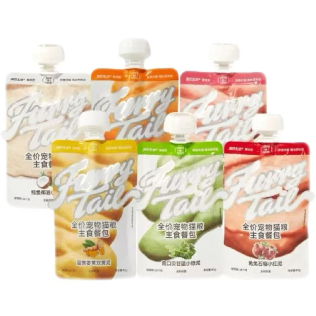 尾巴生活猫主食吸吸酱80g一包（口味随机）
