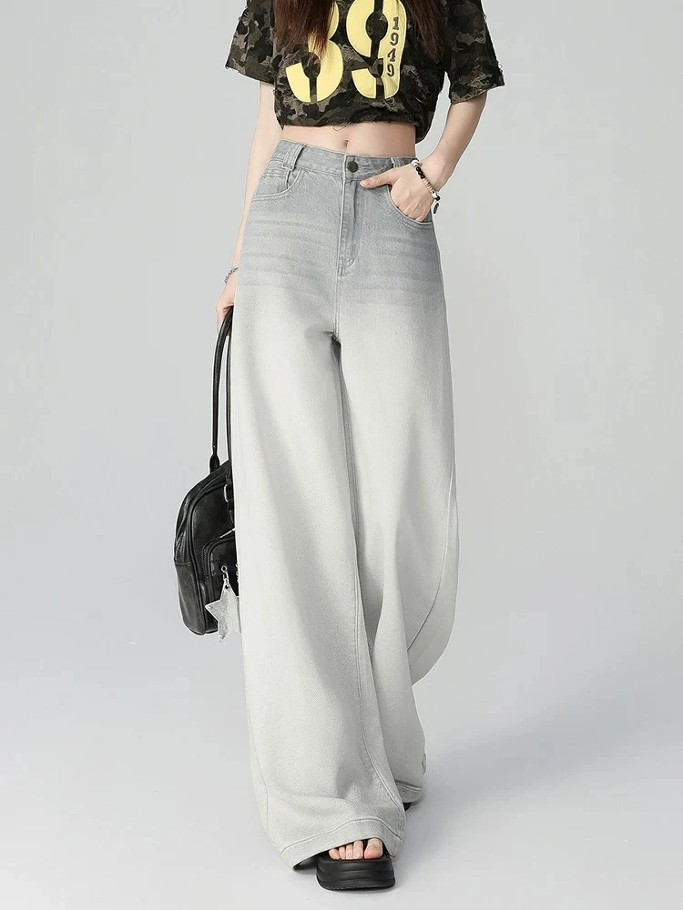 【700-763】2025夏季新款高腰休闲时尚烟管阔腿裤