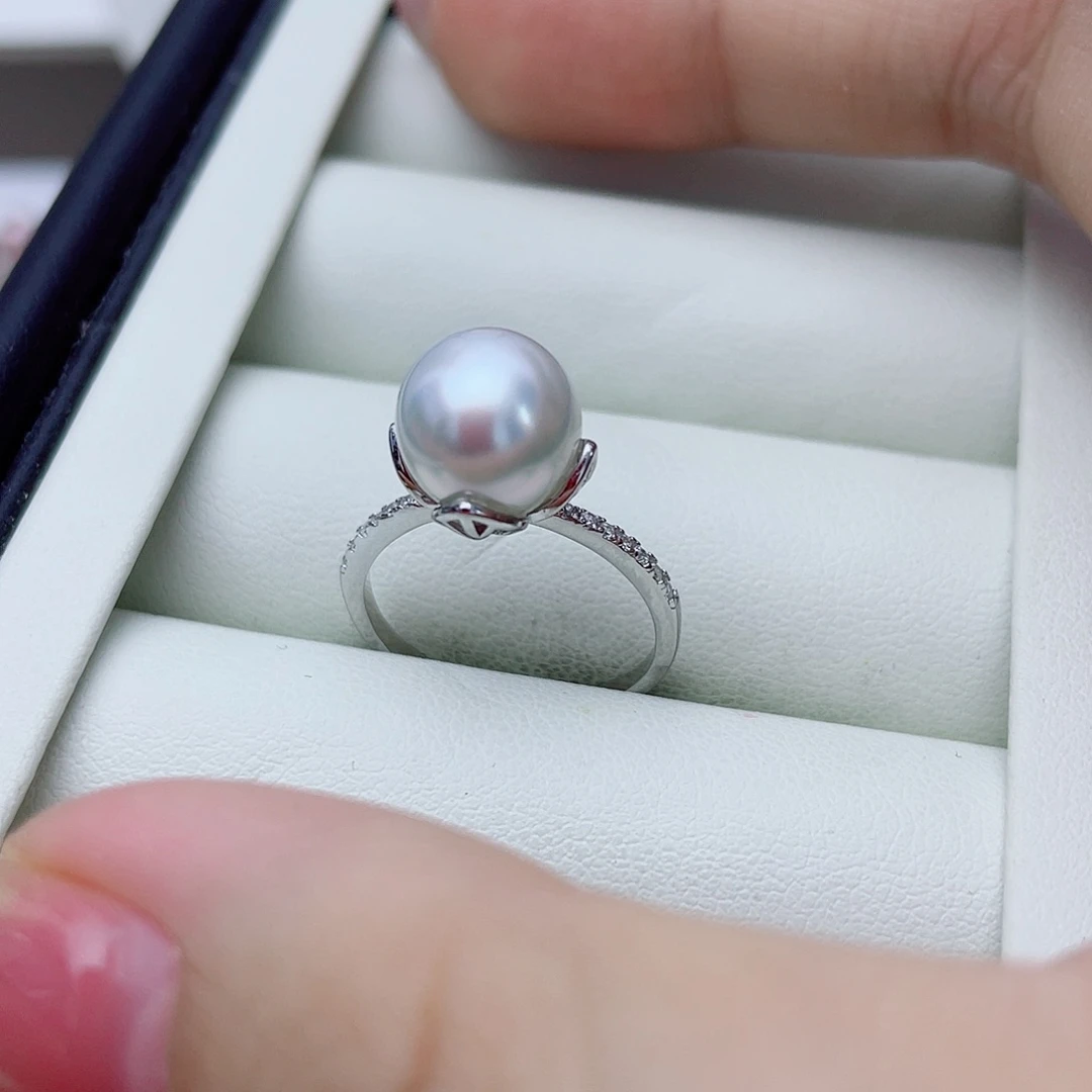 海水珍珠银S925镶嵌戒指w12