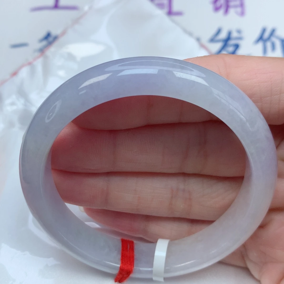 翡翠手镯未镶嵌53.8圈 冰飘紫底 仙女款