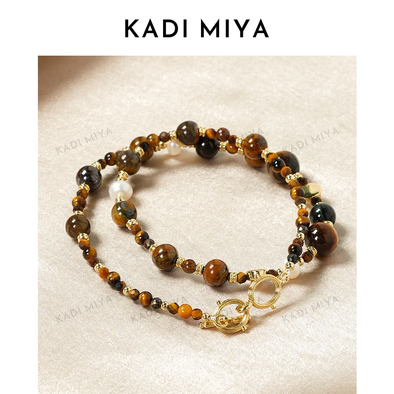 合金项链 KADIMIYA长亭秋晚项链撞色高级轻奢复古项链手链时尚