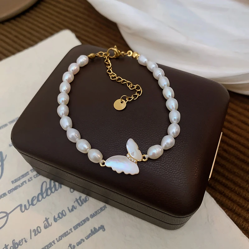 天然淡水珍珠蝴蝶手链女仙女气质高级感手串简约小众百搭时尚手饰