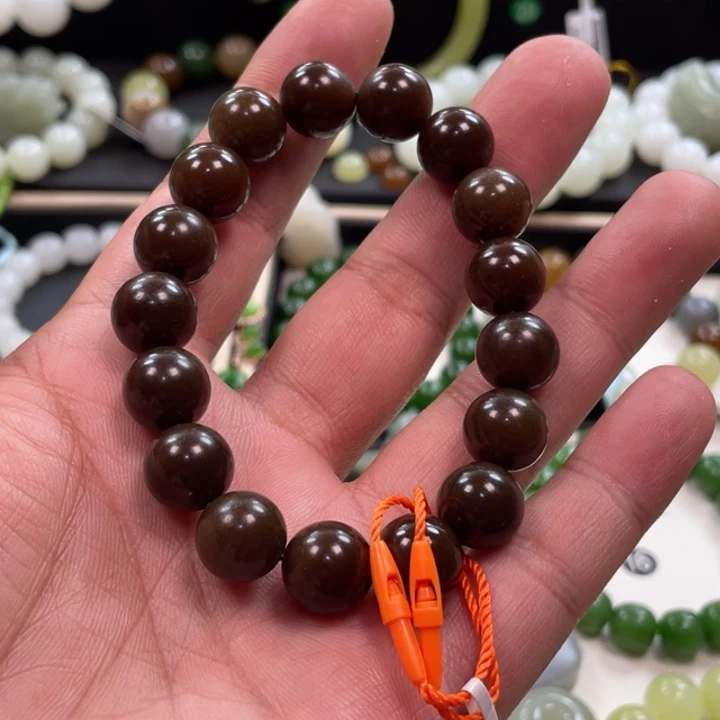 手链未镶嵌和田玉（糖玉）且末红糖卡12