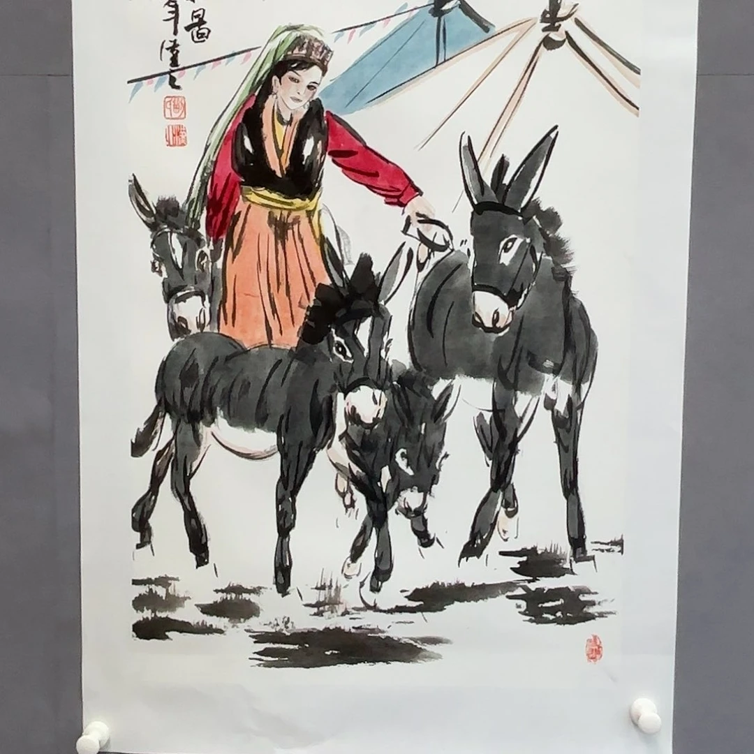 国画艺术家真人手绘