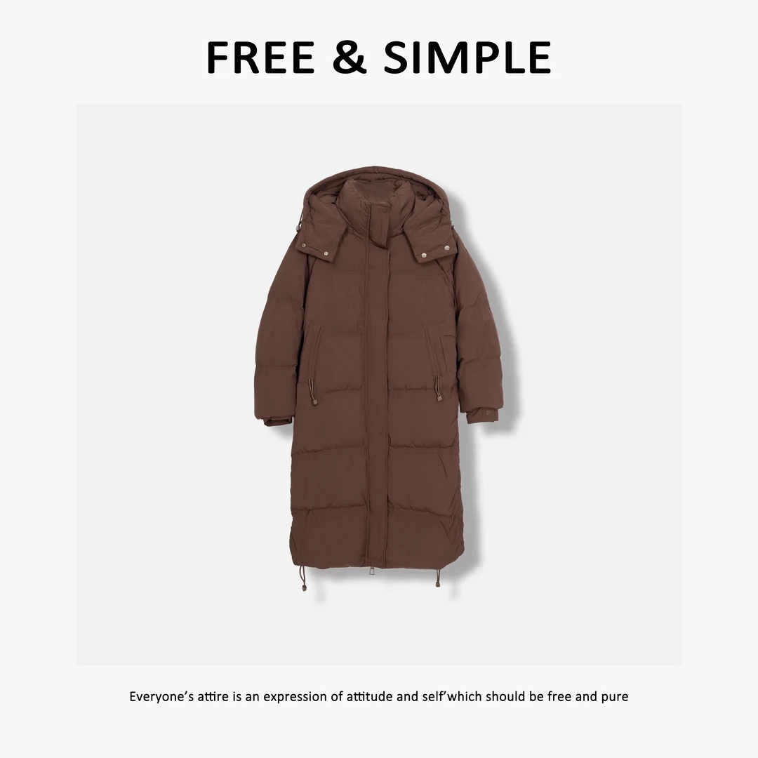 Free&Simple-‘冬至’秋冬款加绒加厚感中长款韩版羽绒服-CHA811-50
