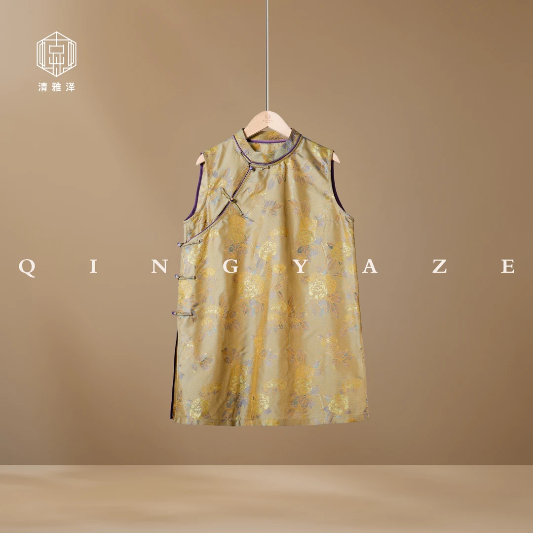 宋锦罗·金桂添香！真丝新中式马甲裙！GZ6152
