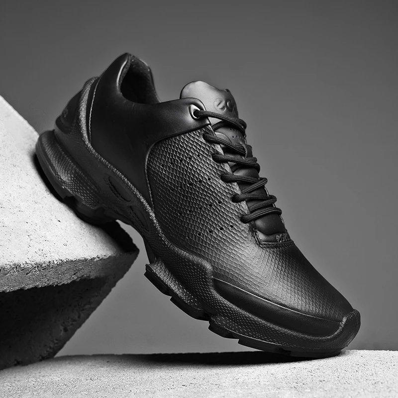 15周年黑武士真皮商务休闲鞋健步增高跑步男士行政通勤鞋鞋子男款