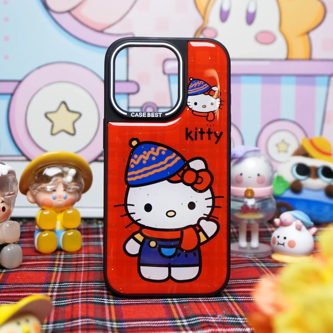 新春围巾凯蒂滴胶壳苹果iPhone16PM手机壳15女14秋冬13液态透明