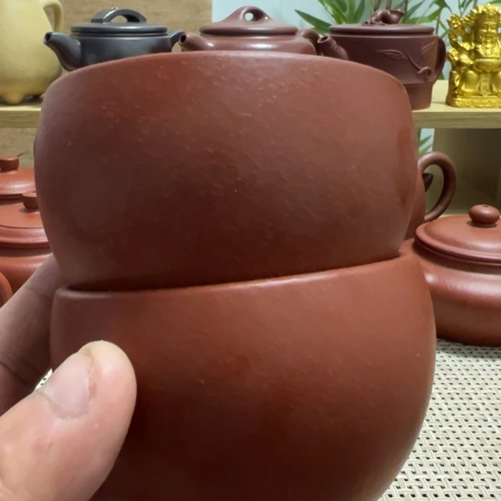 宜兴原矿紫砂、朱泥主人杯140CC