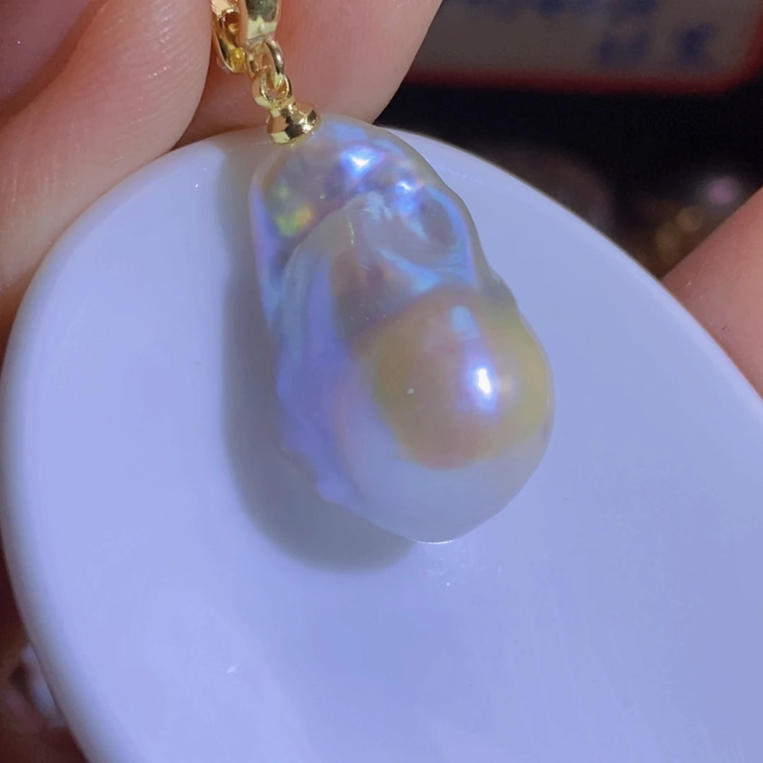 银S925镶嵌淡水珍珠天然淡水珍珠