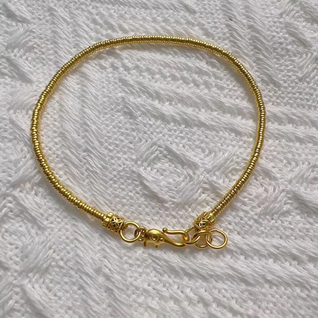 足金饰品卡1.8气质圆圈碎金简约经典素款13-17手围 百搭