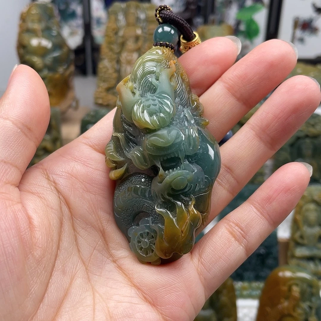 翡翠未镶嵌颈饰天然翡翠a货龙