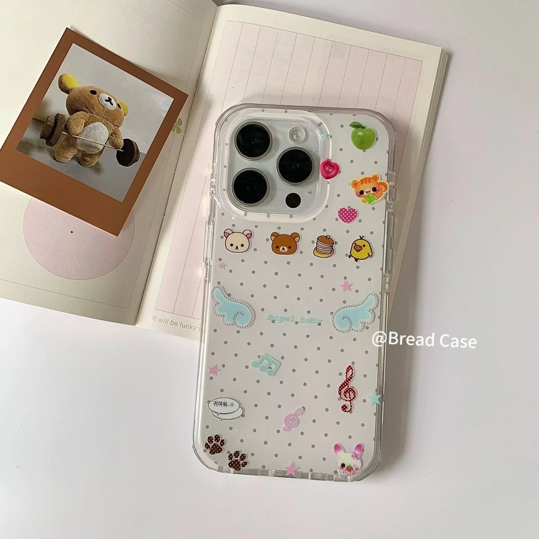 天使翅膀轻松熊适用苹果16Promax大孔15手机壳vivo华为oppo小米14