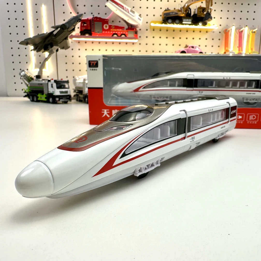 合金高铁声光回力玩具车