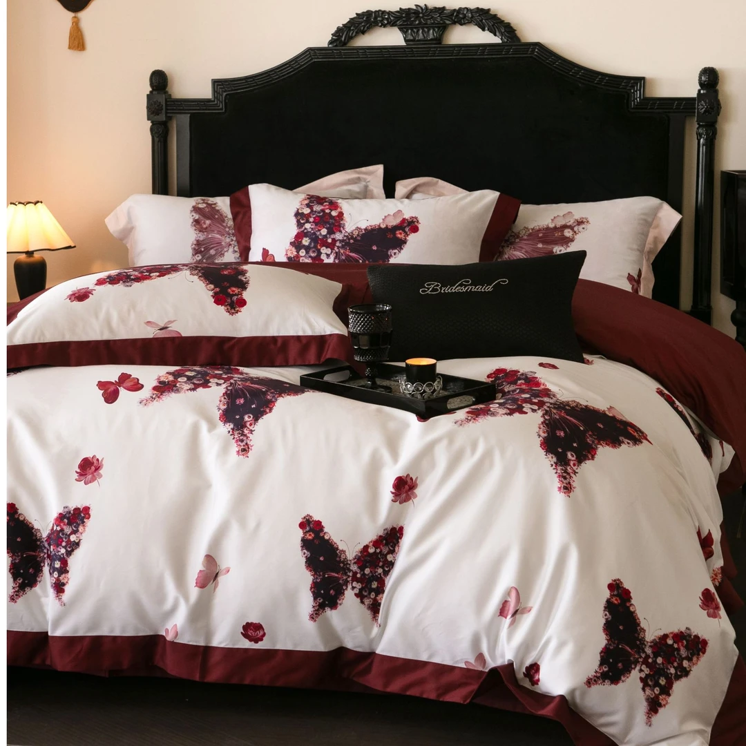 【唐森森设计款】【蝶舞】2025新款新疆长绒棉CR工艺全棉长绒棉四件套