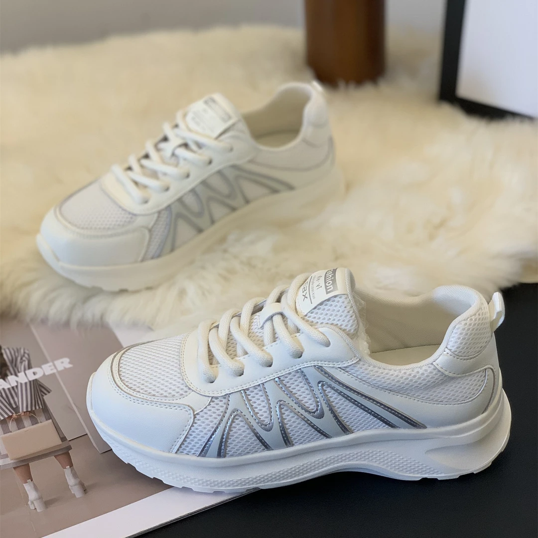 轻便厚底休闲鞋女2025秋新款百搭显脚小超火拼色设计感舒适老爹鞋