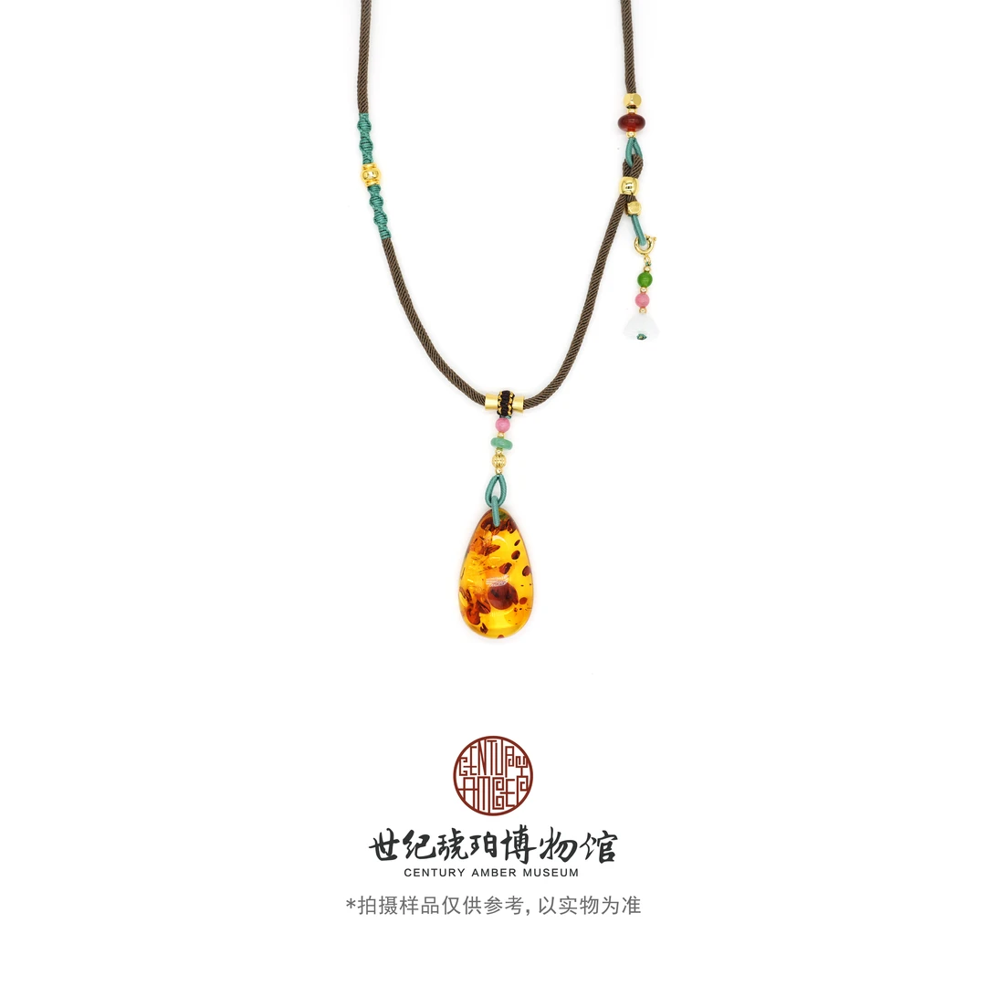 世纪琥珀博物馆编织花珀吊坠-28001379