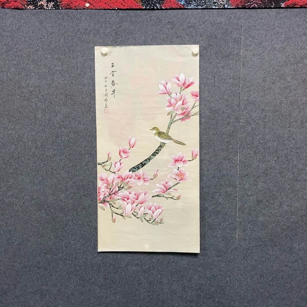 国画三尺花鸟一幅