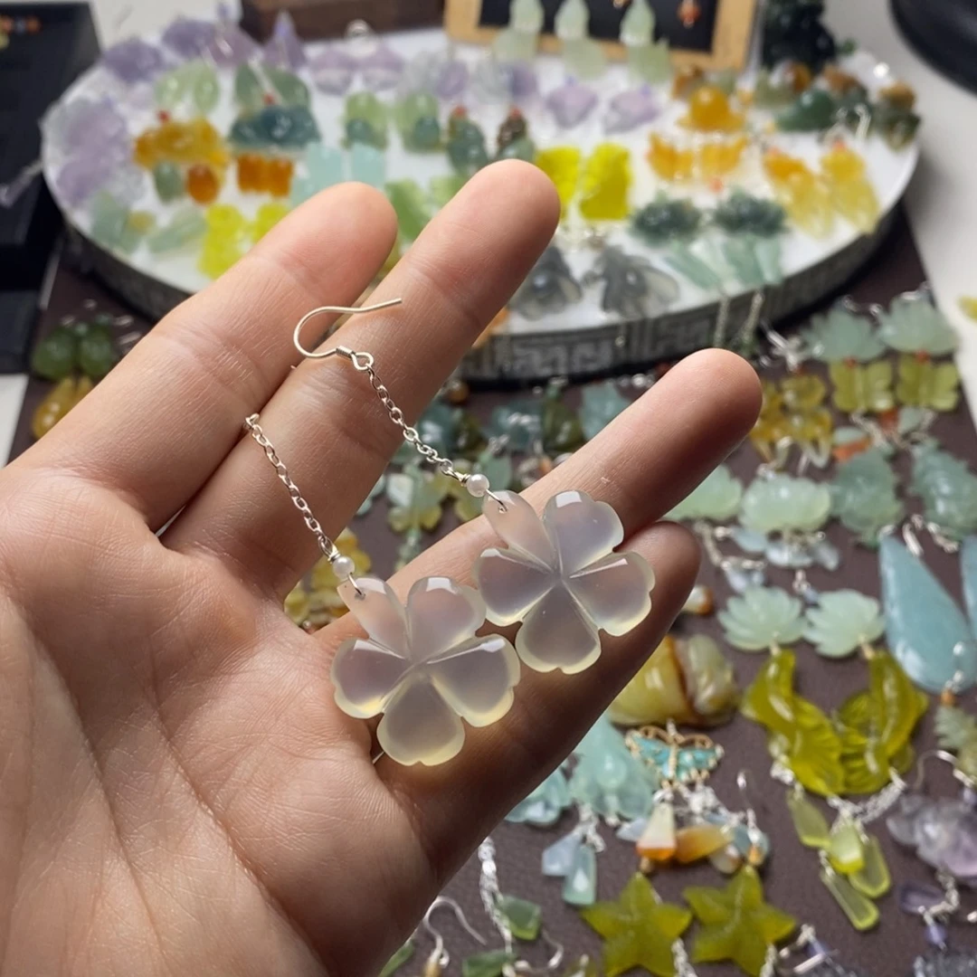 蛇纹石玉合金耳饰/颈饰