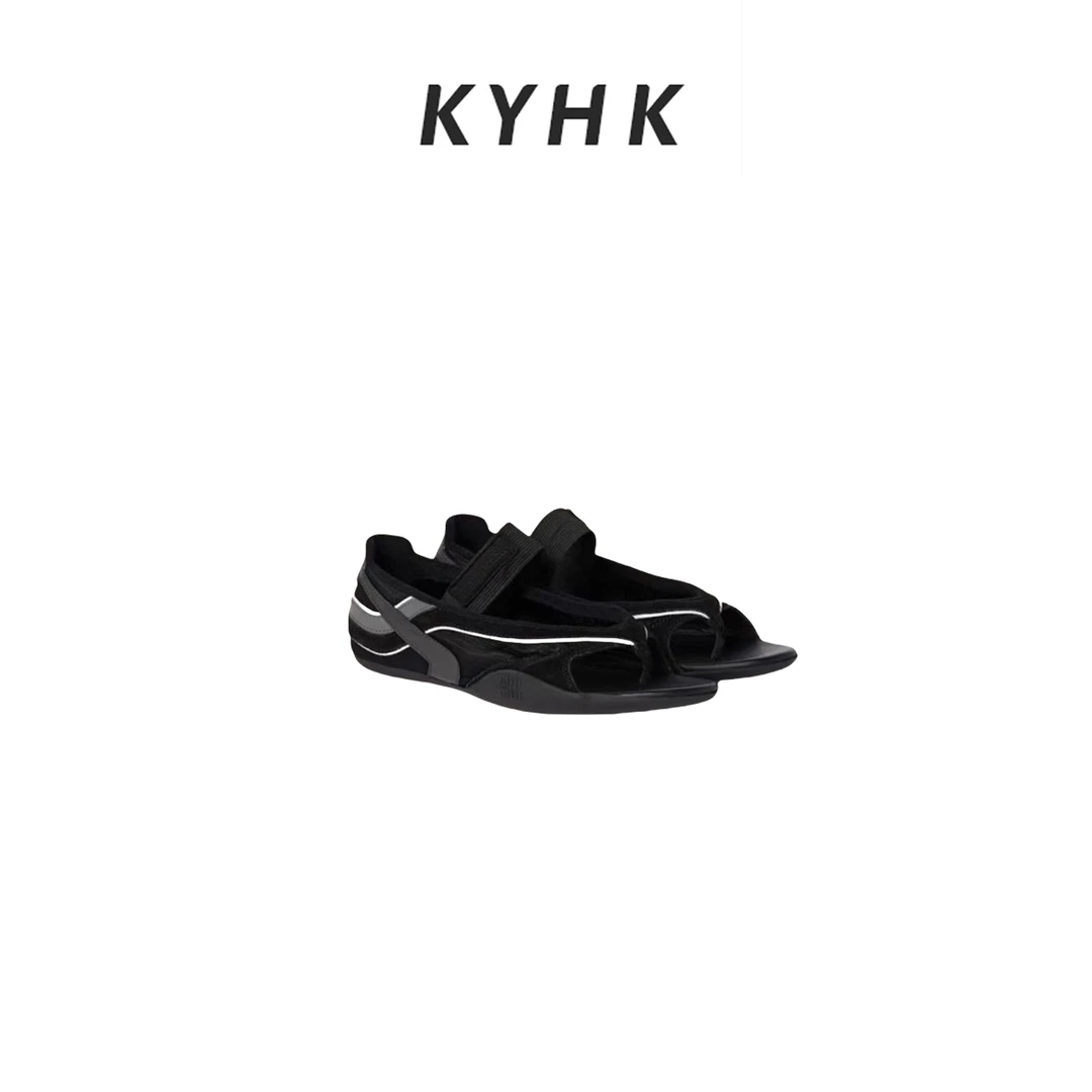 KYHK M系25夏季新款舒适露趾纺织反牛皮凉鞋250516