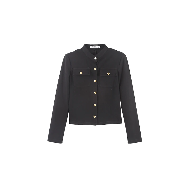 「小金扣」春秋显瘦女外套设计感气质短款上衣小香风外套HBBC643052