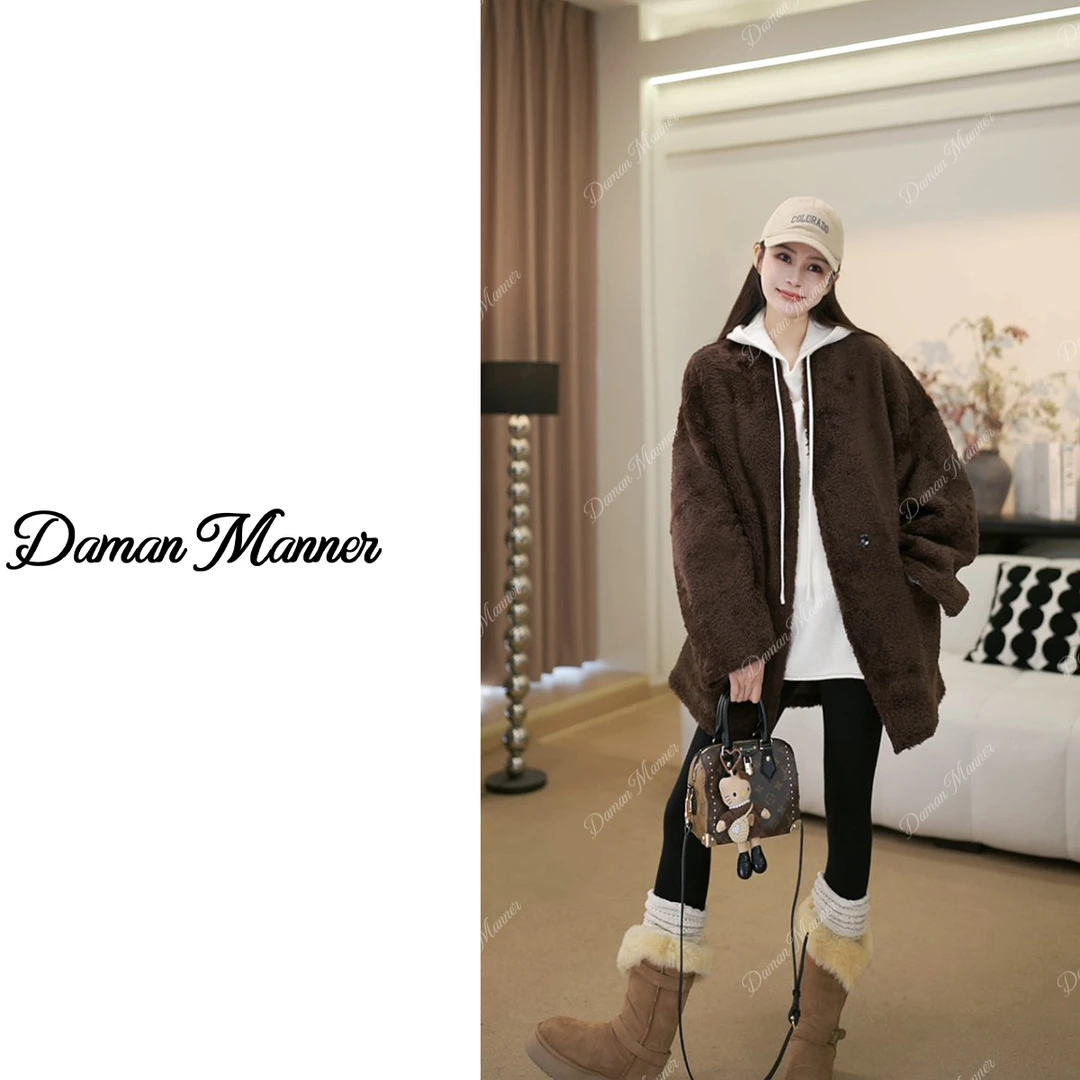 DAMAN | 小拉贡羊皮毛一体轻奢休闲百搭外套天然皮草大衣25087