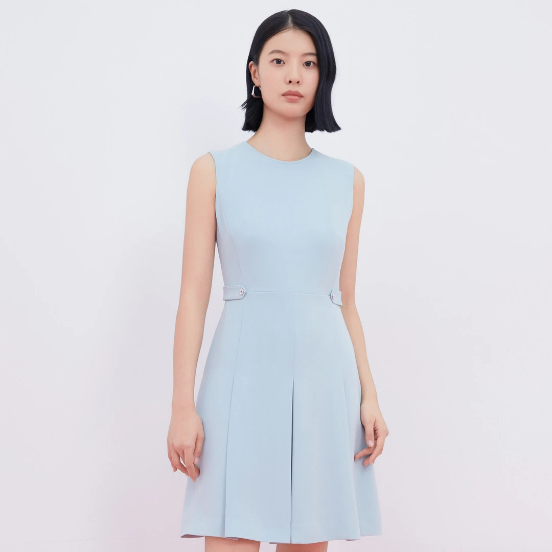 【丽公主专属】春夏款时髦亲肤柔软百搭无袖连衣裙女CF04612