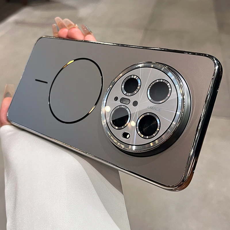 电镀镭射细圈磁吸适用华为mate60pro全包镜头手机壳mate70/50防摔