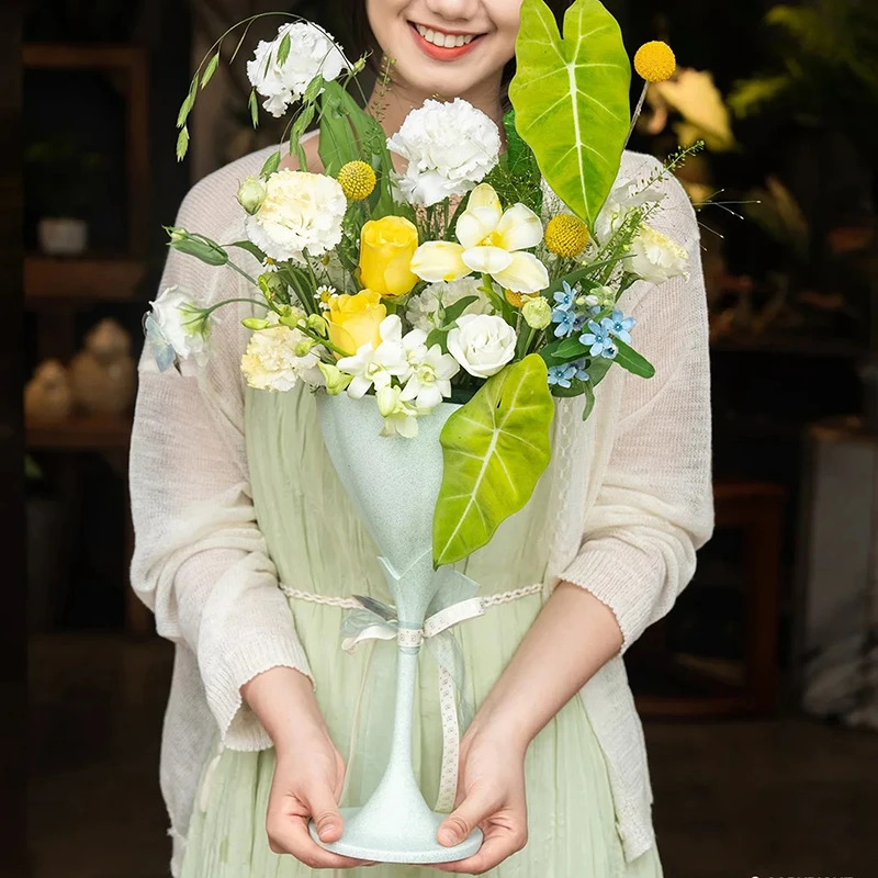 谢冰燃高级落地高脚装饰花盆插花瓶软装搭配绿植客厅民宿酒店摆件