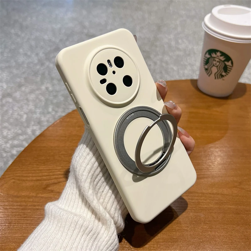 适用华为mate70pro+手机壳mate60支架液态硅胶pura70简约磁吸耐脏