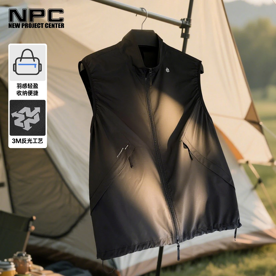 NPC潮牌修身型刺绣夏季男马甲石磨吊染常规款拼接NP56WT80