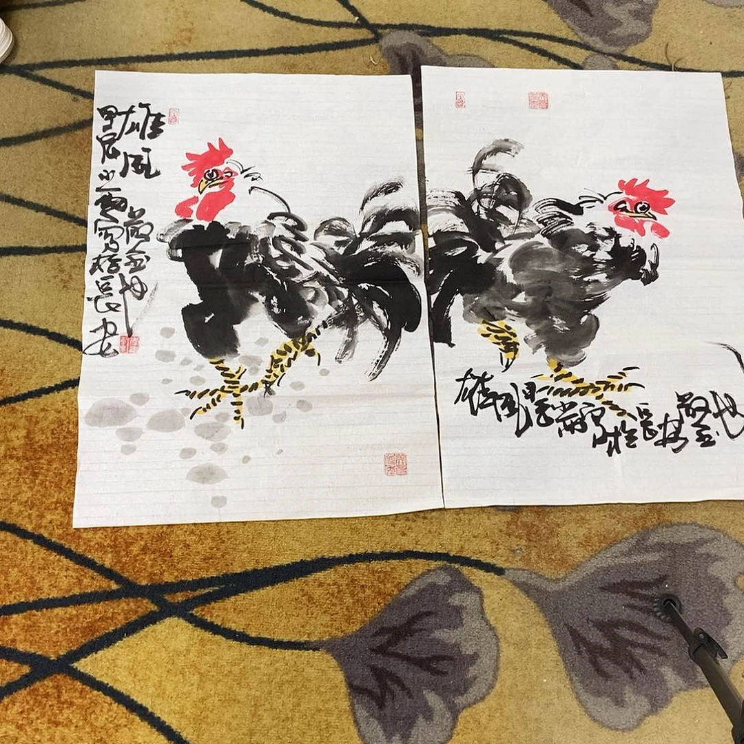 国画小*彤李雨轩手绘公鸡45.68