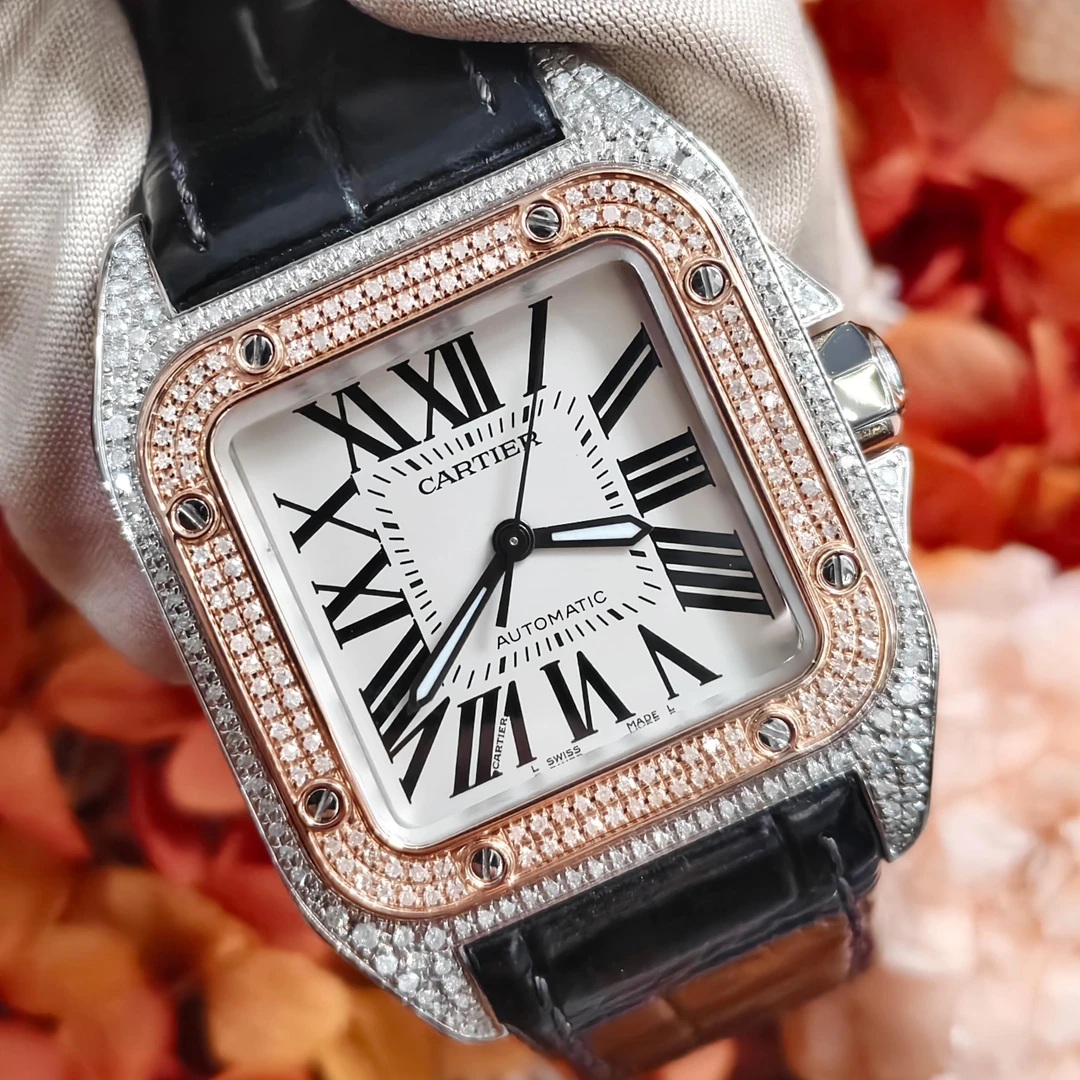 99新 Cartier/卡地亚 时久/山度士/20107/44.2×35.6mm/后钻单表