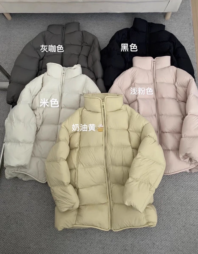 中长款立领松弛边缘加厚保暖2024冬新泡芙羽绒服软糯轻面包外套女