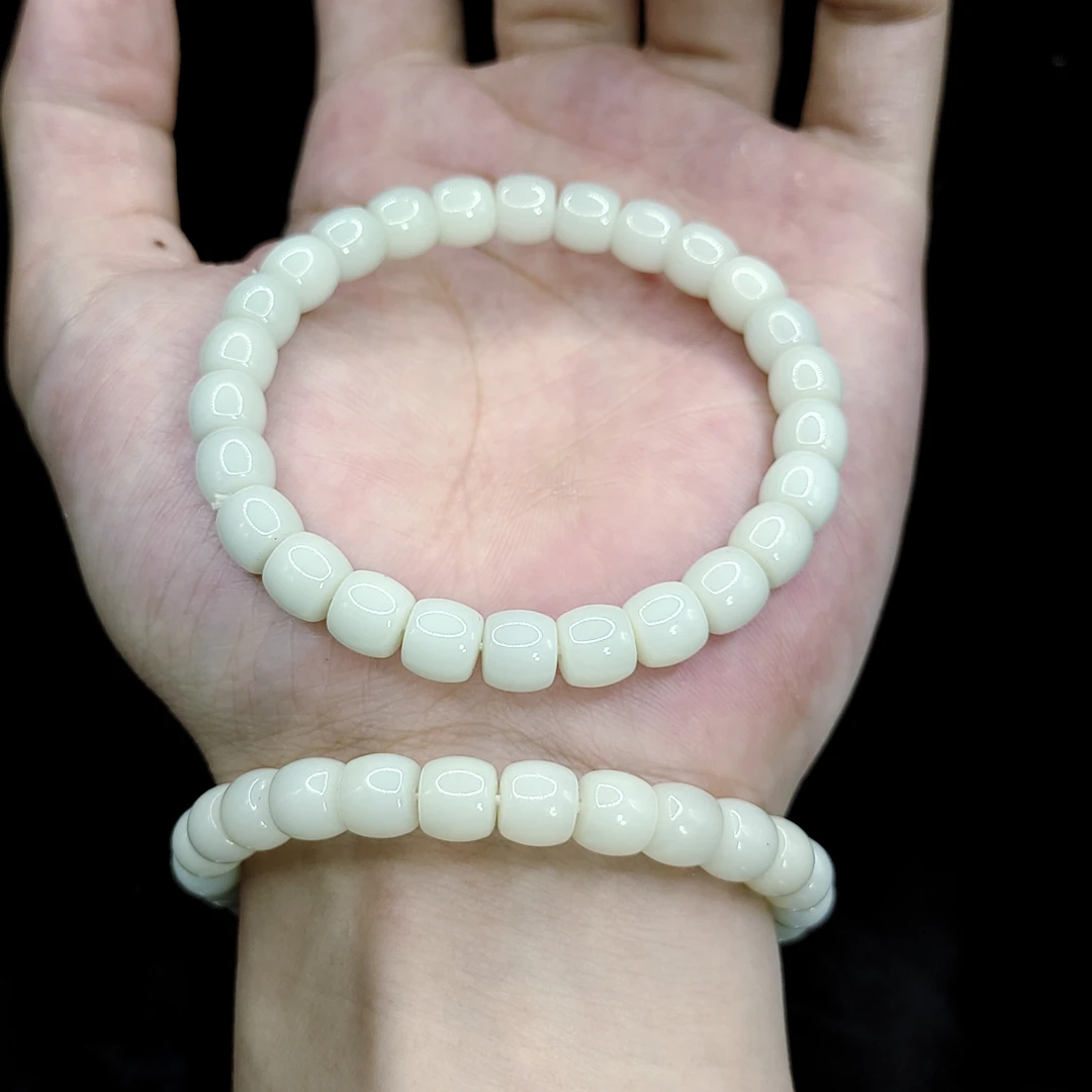 【老三珠宝】和田玉老型珠单圈手串D3【多样性发其一】约8mm