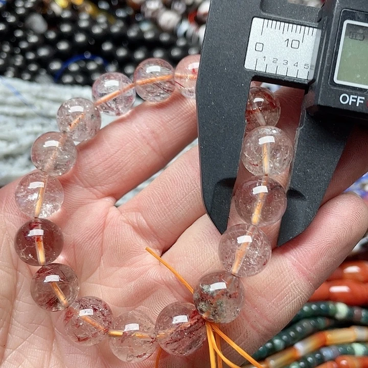 玛瑙/玉髓珠宝半成品未镶嵌桃*一条12.5mm幽灵手串