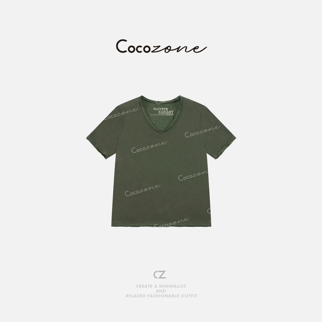 COCO ZONE 刘一一【棉混纺】通勤风打底内搭圆领T恤 CD2A0631