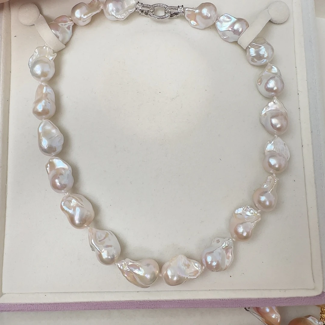 银S925镶嵌淡水珍珠颈饰