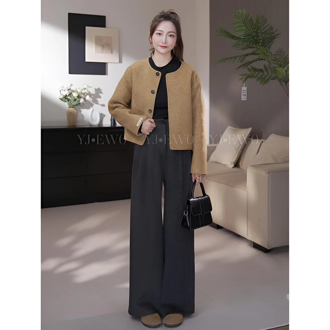 【现货】冬季休闲宽松后松紧百搭高腰休闲裤-YJ2024