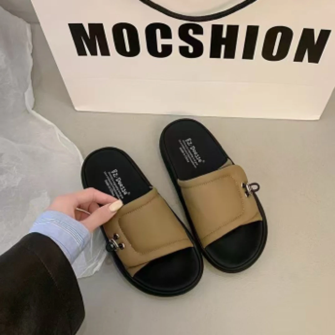 夏季耐磨一字型清凉透气一字拖舒适软底沙滩外穿一字拖厚底