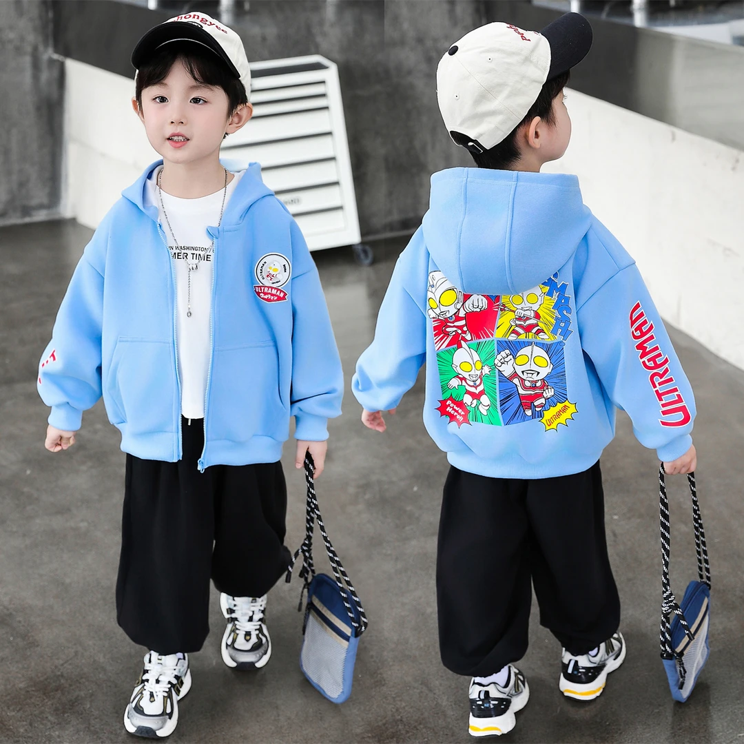 奥特曼男童衣服秋季连帽外套2025新款儿童春秋装小男孩帅气时髦潮