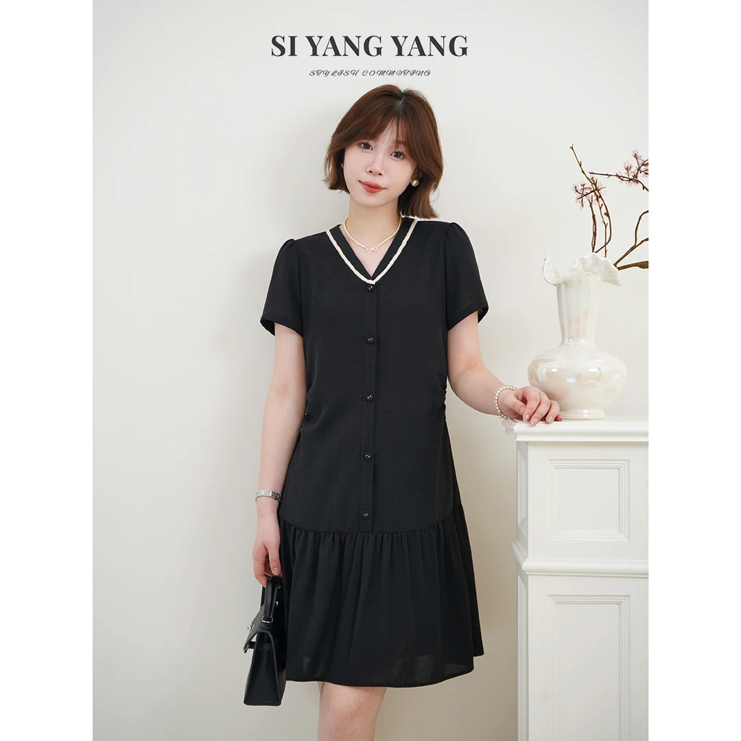 斯洋洋SIYANG超柔网纹柔软舒适透气减龄精致连衣裙LYQ506A056SYY