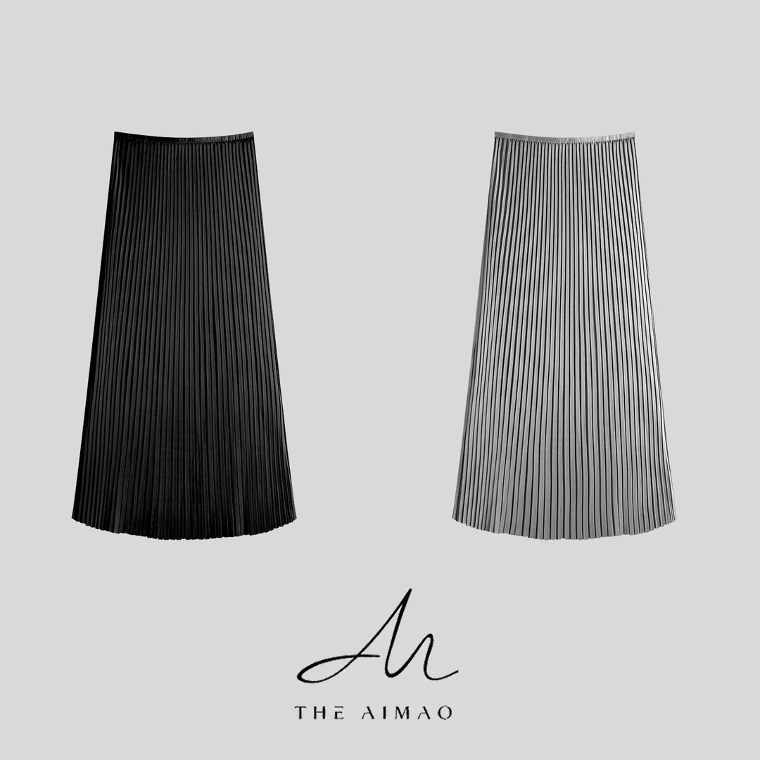 【THE AIMAO】”艺术美学“手工压褶空气量感高腰显瘦半身裙XYX82525