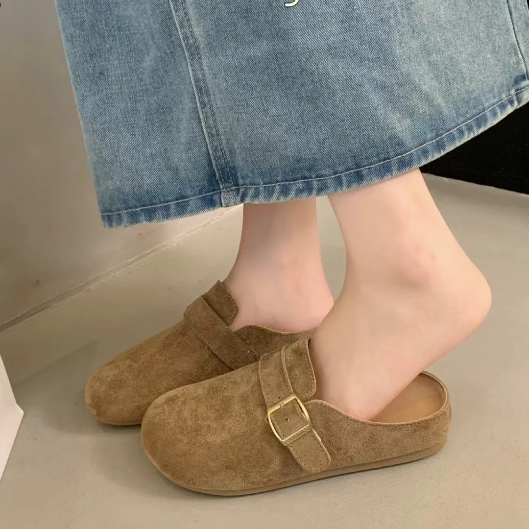 勃肯鞋女春夏新款一脚蹬外穿包头半拖